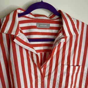 Everlane The Cotton Short-Sleeve Striped Popover